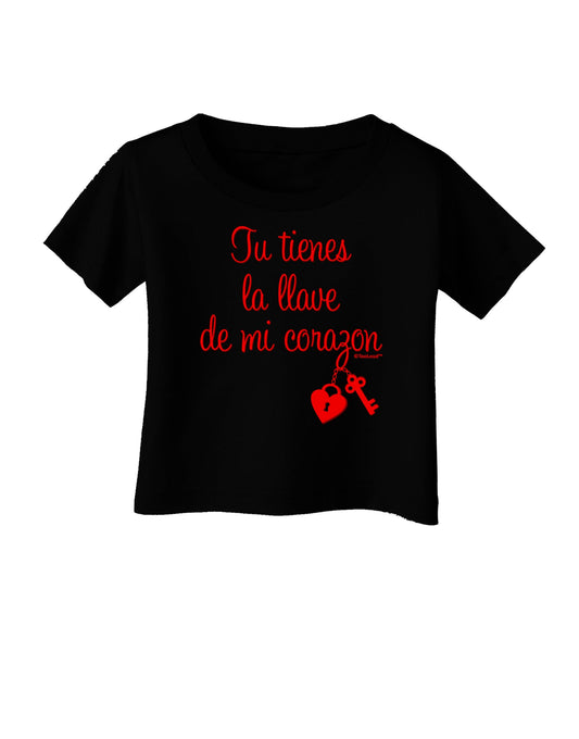 Tu Tienes La Llave De Mi Corazon Infant T-Shirt Dark by TooLoud-Infant T-Shirt-TooLoud-Black-06-Months-Davson Sales