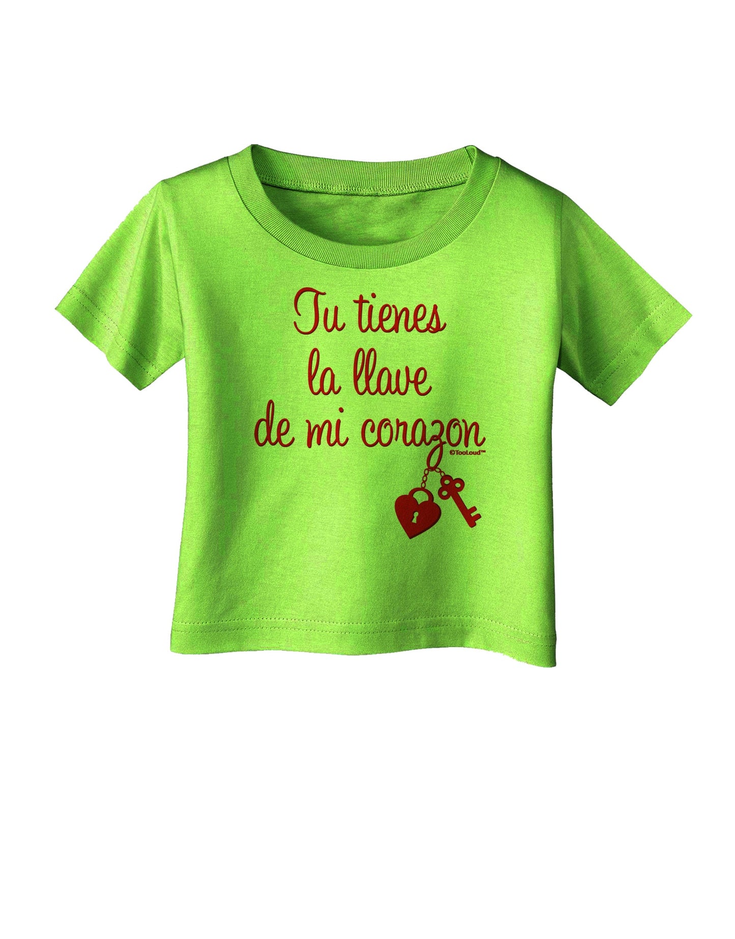 Tu Tienes La Llave De Mi Corazon Infant T-Shirt by TooLoud-Infant T-Shirt-TooLoud-Lime-Green-06-Months-Davson Sales