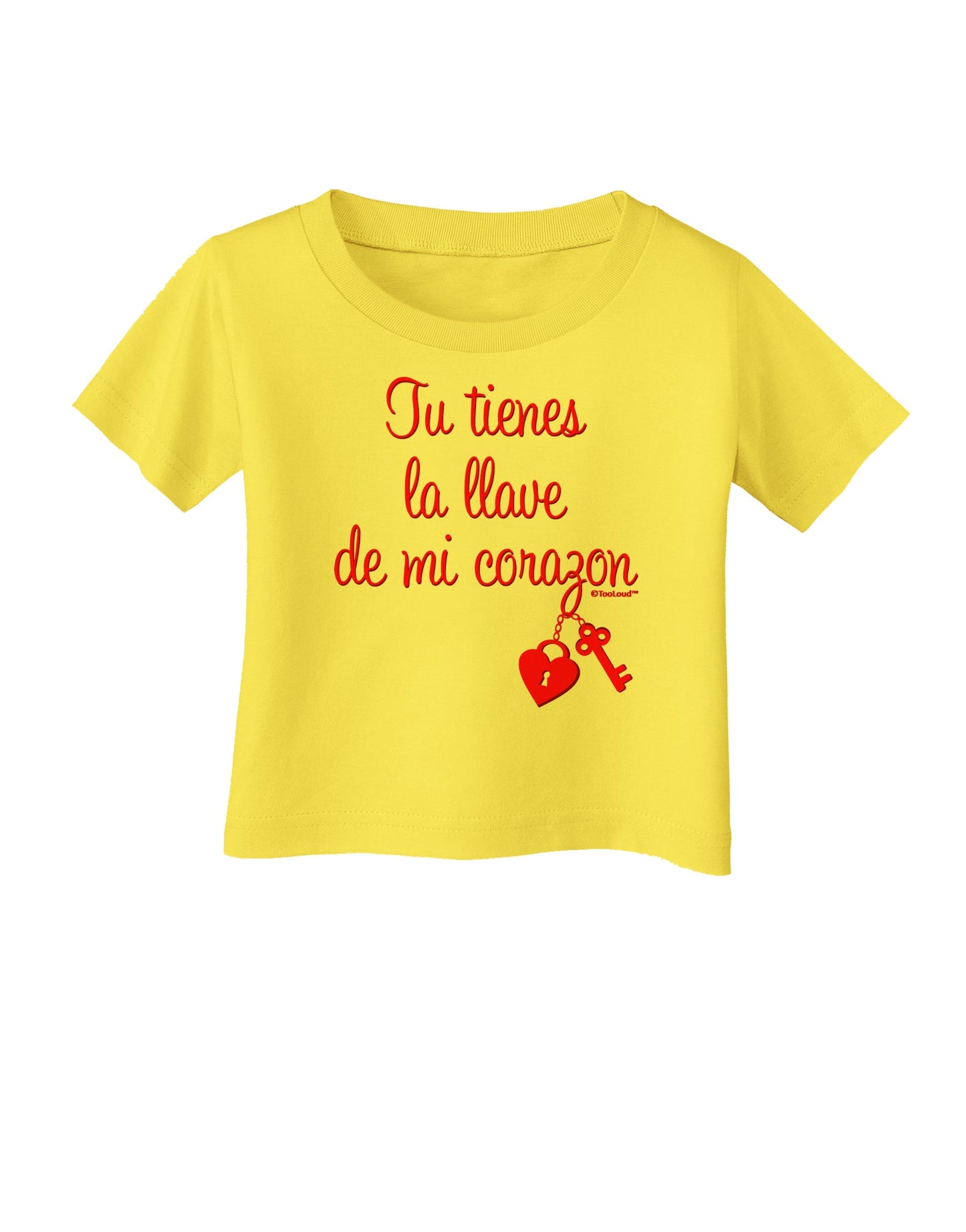 Tu Tienes La Llave De Mi Corazon Infant T-Shirt by TooLoud-Infant T-Shirt-TooLoud-Yellow-06-Months-Davson Sales