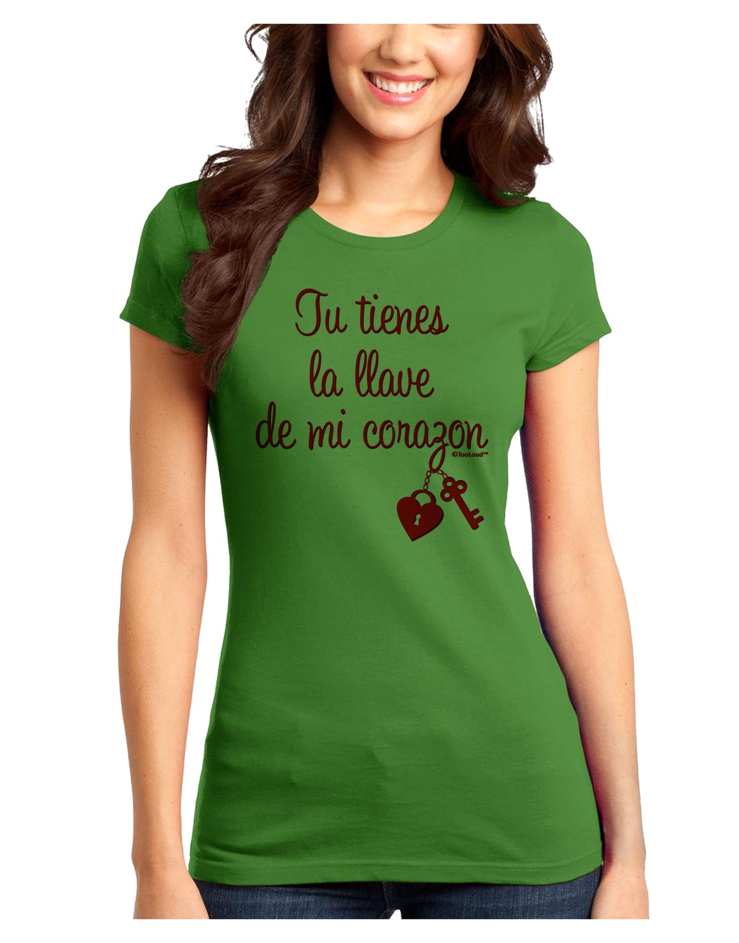 Tu Tienes La Llave De Mi Corazon Juniors T-Shirt by TooLoud-Womens Juniors T-Shirt-TooLoud-Kiwi-Green-Juniors Fitted X-Small-Davson Sales