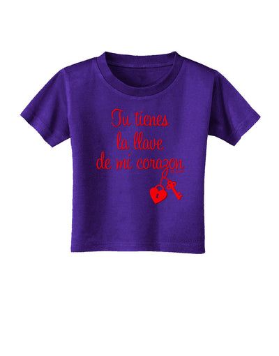 Tu Tienes La Llave De Mi Corazon Toddler T-Shirt Dark by TooLoud-Toddler T-Shirt-TooLoud-Purple-2T-Davson Sales