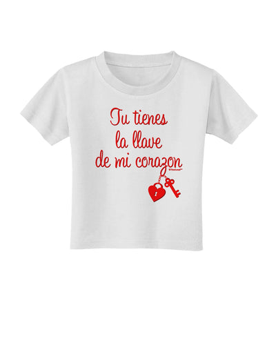 Tu Tienes La Llave De Mi Corazon Toddler T-Shirt by TooLoud-Toddler T-Shirt-TooLoud-White-2T-Davson Sales