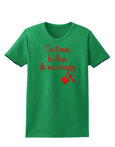 Tu Tienes La Llave De Mi Corazon Womens Dark T-Shirt by TooLoud-Womens T-Shirt-TooLoud-Kelly-Green-X-Small-Davson Sales