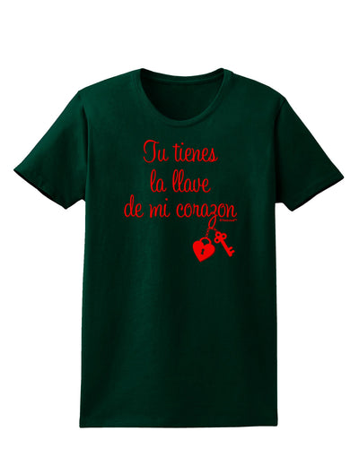 Tu Tienes La Llave De Mi Corazon Womens Dark T-Shirt by TooLoud-Womens T-Shirt-TooLoud-Forest-Green-Small-Davson Sales