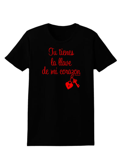 Tu Tienes La Llave De Mi Corazon Womens Dark T-Shirt by TooLoud-Womens T-Shirt-TooLoud-Black-X-Small-Davson Sales