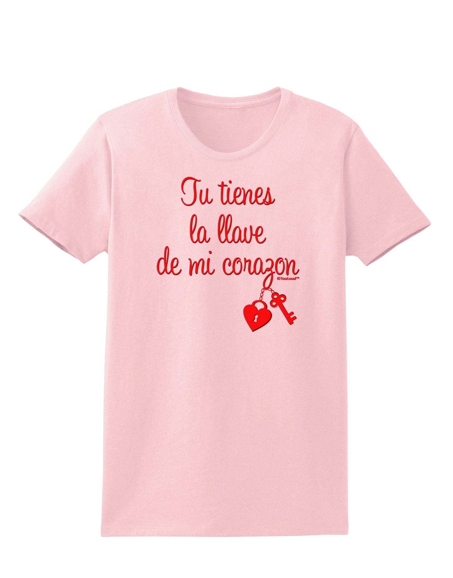 Tu Tienes La Llave De Mi Corazon Womens T-Shirt by TooLoud-Womens T-Shirt-TooLoud-PalePink-X-Small-Davson Sales