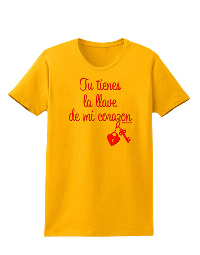 Tu Tienes La Llave De Mi Corazon Womens T-Shirt by TooLoud-Womens T-Shirt-TooLoud-Gold-X-Small-Davson Sales