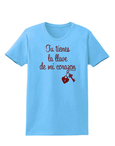 Tu Tienes La Llave De Mi Corazon Womens T-Shirt by TooLoud-Womens T-Shirt-TooLoud-Aquatic-Blue-X-Small-Davson Sales