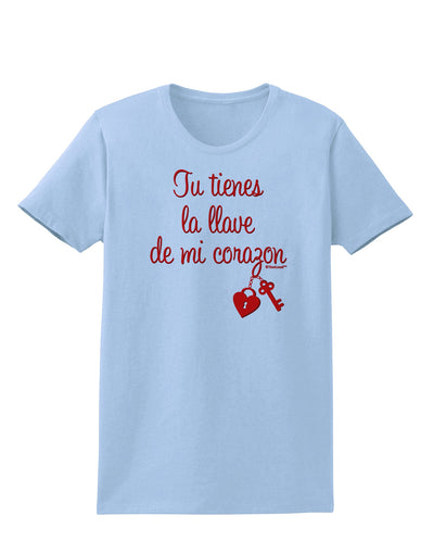 Tu Tienes La Llave De Mi Corazon Womens T-Shirt by TooLoud-Womens T-Shirt-TooLoud-Light-Blue-X-Small-Davson Sales