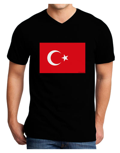 Turkey Flag Adult Dark V-Neck T-Shirt by TooLoud-Mens V-Neck T-Shirt-TooLoud-Black-Small-Davson Sales