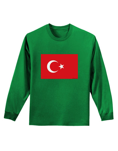 Turkey Flag Adult Long Sleeve Dark T-Shirt by TooLoud-TooLoud-Kelly-Green-Small-Davson Sales