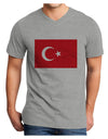 Turkey Flag Adult V-Neck T-shirt by TooLoud-Mens V-Neck T-Shirt-TooLoud-HeatherGray-Small-Davson Sales