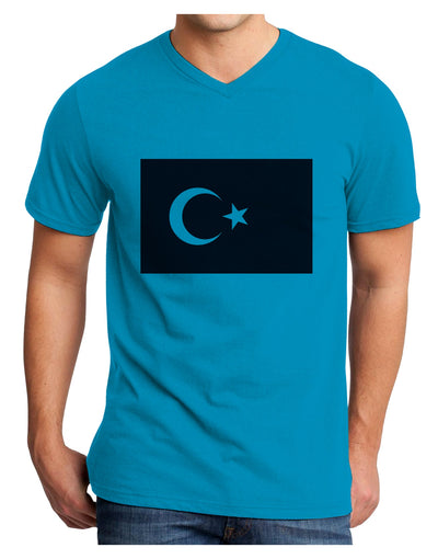 Turkey Flag Adult V-Neck T-shirt by TooLoud-Mens V-Neck T-Shirt-TooLoud-Turquoise-Small-Davson Sales