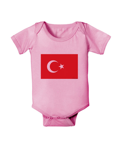 Turkey Flag Baby Romper Bodysuit by TooLoud-Baby Romper-TooLoud-Pink-06-Months-Davson Sales