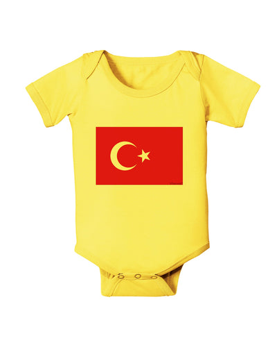 Turkey Flag Baby Romper Bodysuit by TooLoud-Baby Romper-TooLoud-Yellow-06-Months-Davson Sales