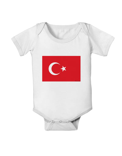 Turkey Flag Baby Romper Bodysuit by TooLoud-Baby Romper-TooLoud-White-06-Months-Davson Sales