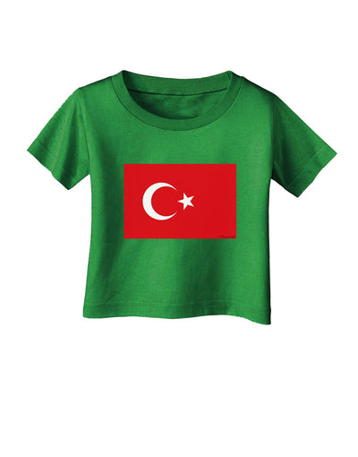 Turkey Flag Infant T-Shirt Dark by TooLoud-Infant T-Shirt-TooLoud-Clover-Green-06-Months-Davson Sales