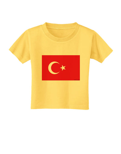 Turkey Flag Toddler T-Shirt by TooLoud-Toddler T-Shirt-TooLoud-Yellow-2T-Davson Sales