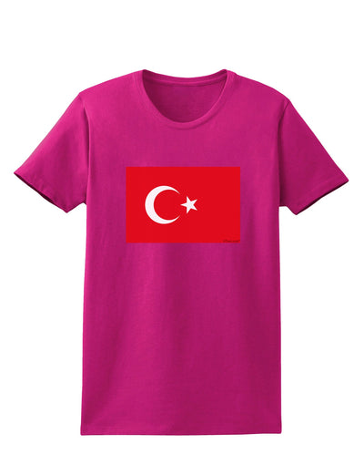 Turkey Flag Womens Dark T-Shirt by TooLoud-Womens T-Shirt-TooLoud-Hot-Pink-Small-Davson Sales