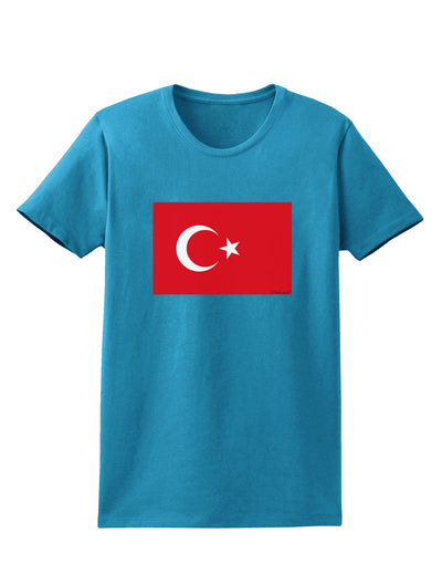 Turkey Flag Womens Dark T-Shirt by TooLoud-Womens T-Shirt-TooLoud-Turquoise-X-Small-Davson Sales