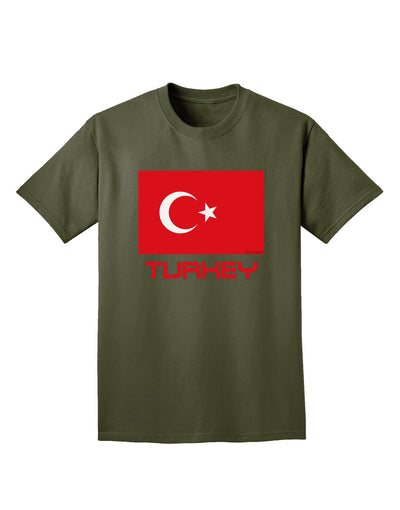 Turkey Flag with Text Adult Dark T-Shirt by TooLoud-Mens T-Shirt-TooLoud-Military-Green-Small-Davson Sales