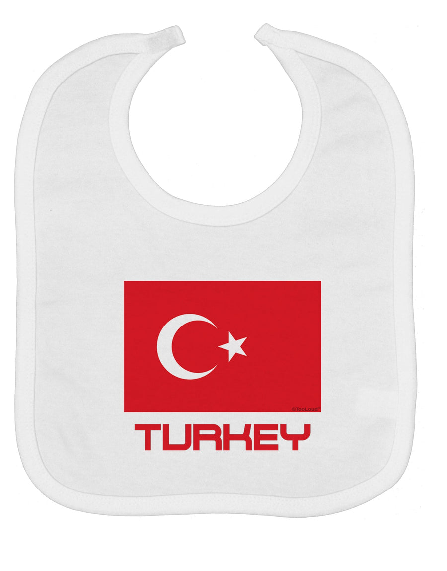 Turkey Flag with Text Baby Bib by TooLoud