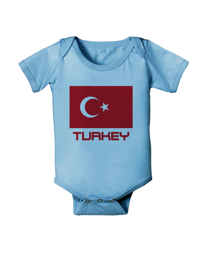 Turkey Flag with Text Baby Romper Bodysuit by TooLoud-Baby Romper-TooLoud-LightBlue-06-Months-Davson Sales