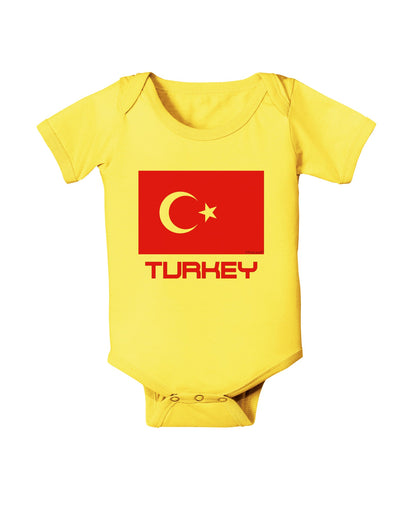 Turkey Flag with Text Baby Romper Bodysuit by TooLoud-Baby Romper-TooLoud-Yellow-06-Months-Davson Sales