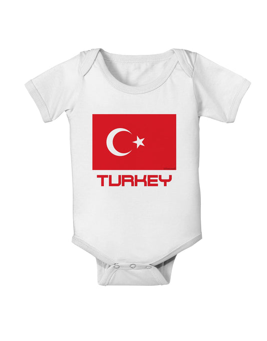 Turkey Flag with Text Baby Romper Bodysuit by TooLoud-Baby Romper-TooLoud-White-06-Months-Davson Sales