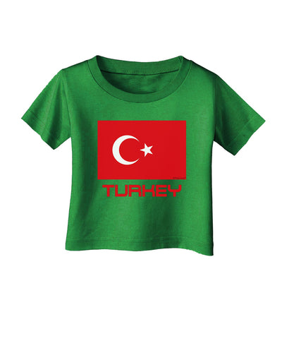 Turkey Flag with Text Infant T-Shirt Dark by TooLoud-Infant T-Shirt-TooLoud-Clover-Green-06-Months-Davson Sales