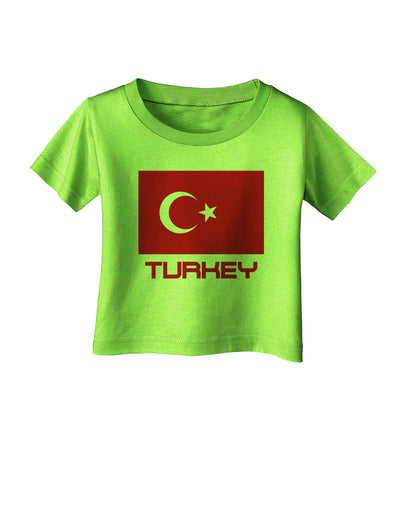 Turkey Flag with Text Infant T-Shirt by TooLoud-Infant T-Shirt-TooLoud-Lime-Green-06-Months-Davson Sales