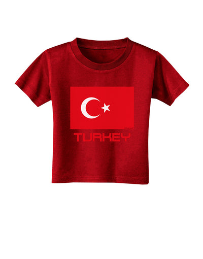 Turkey Flag with Text Toddler T-Shirt Dark by TooLoud-Toddler T-Shirt-TooLoud-Red-2T-Davson Sales