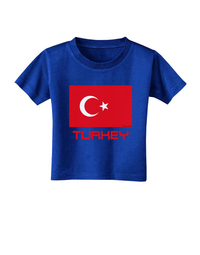 Turkey Flag with Text Toddler T-Shirt Dark by TooLoud-Toddler T-Shirt-TooLoud-Royal-Blue-2T-Davson Sales