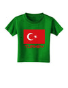 Turkey Flag with Text Toddler T-Shirt Dark by TooLoud-Toddler T-Shirt-TooLoud-Clover-Green-2T-Davson Sales