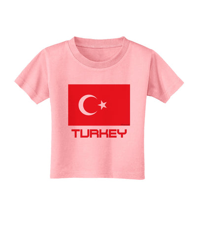 Turkey Flag with Text Toddler T-Shirt by TooLoud-Toddler T-Shirt-TooLoud-Candy-Pink-2T-Davson Sales