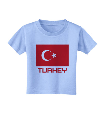 Turkey Flag with Text Toddler T-Shirt by TooLoud-Toddler T-Shirt-TooLoud-Aquatic-Blue-2T-Davson Sales