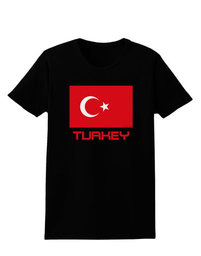 Turkey Flag with Text Womens Dark T-Shirt by TooLoud-Womens T-Shirt-TooLoud-Black-X-Small-Davson Sales