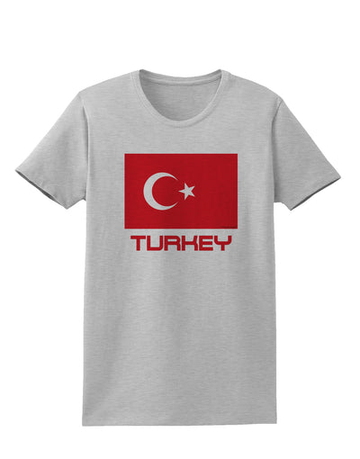 Turkey Flag with Text Womens T-Shirt by TooLoud-Womens T-Shirt-TooLoud-AshGray-X-Small-Davson Sales