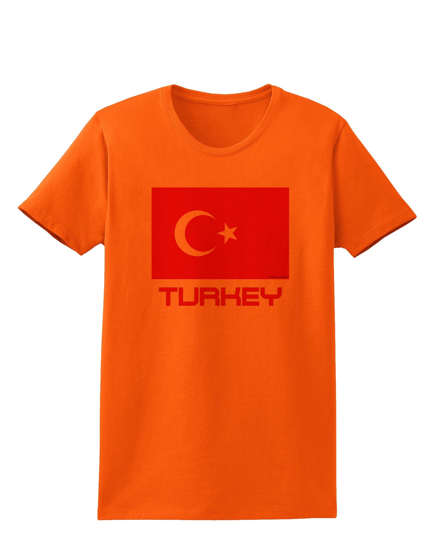 Turkey Flag with Text Womens T-Shirt by TooLoud-Womens T-Shirt-TooLoud-Orange-X-Small-Davson Sales