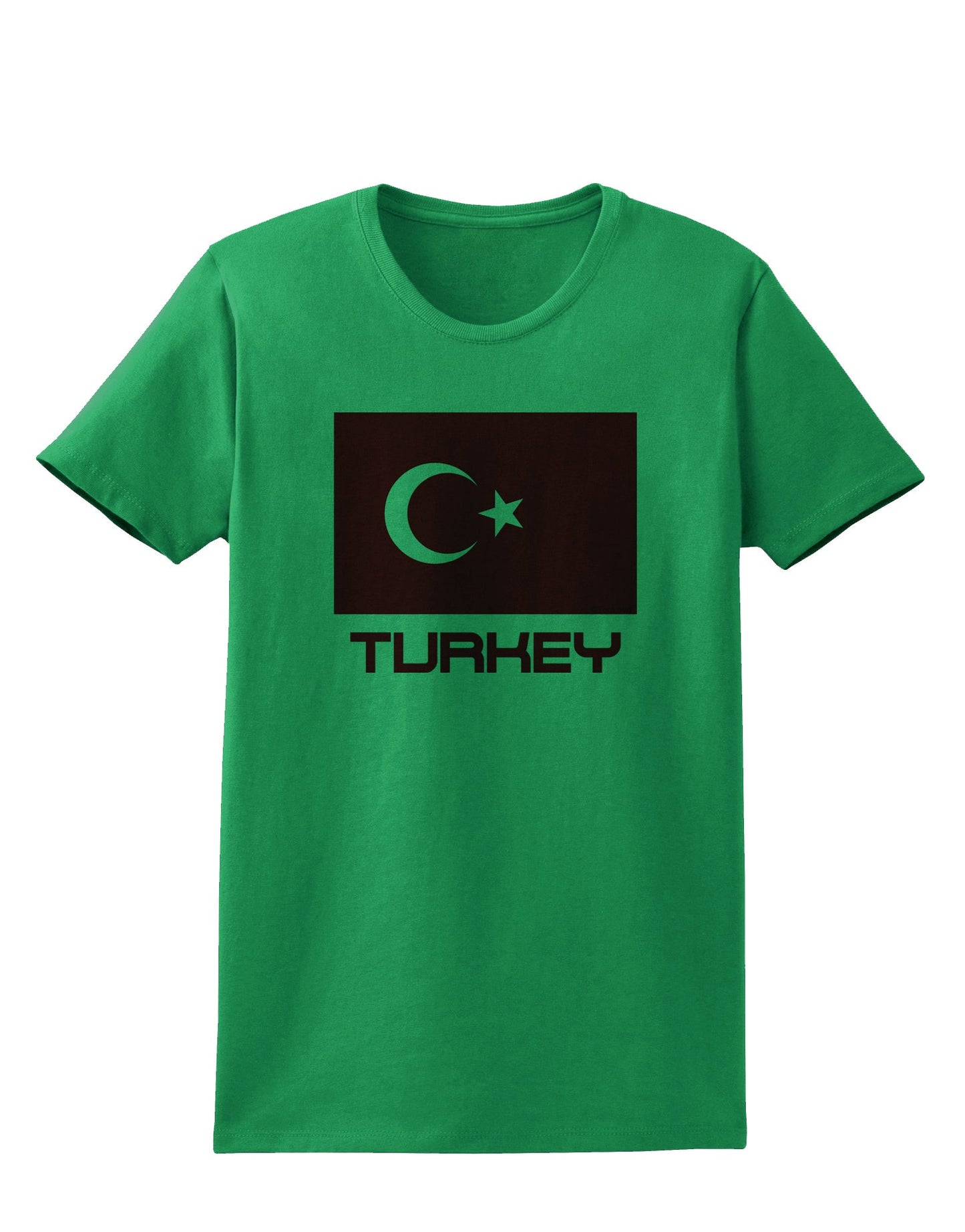 Turkey Flag with Text Womens T-Shirt by TooLoud-Womens T-Shirt-TooLoud-Kelly-Green-X-Small-Davson Sales