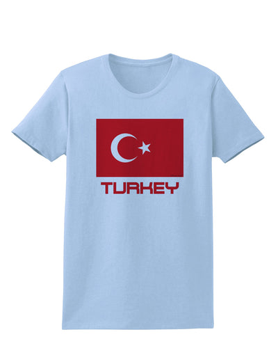 Turkey Flag with Text Womens T-Shirt by TooLoud-Womens T-Shirt-TooLoud-Light-Blue-X-Small-Davson Sales