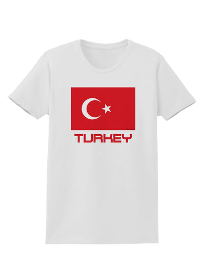 Turkey Flag with Text Womens T-Shirt by TooLoud-Womens T-Shirt-TooLoud-White-X-Small-Davson Sales