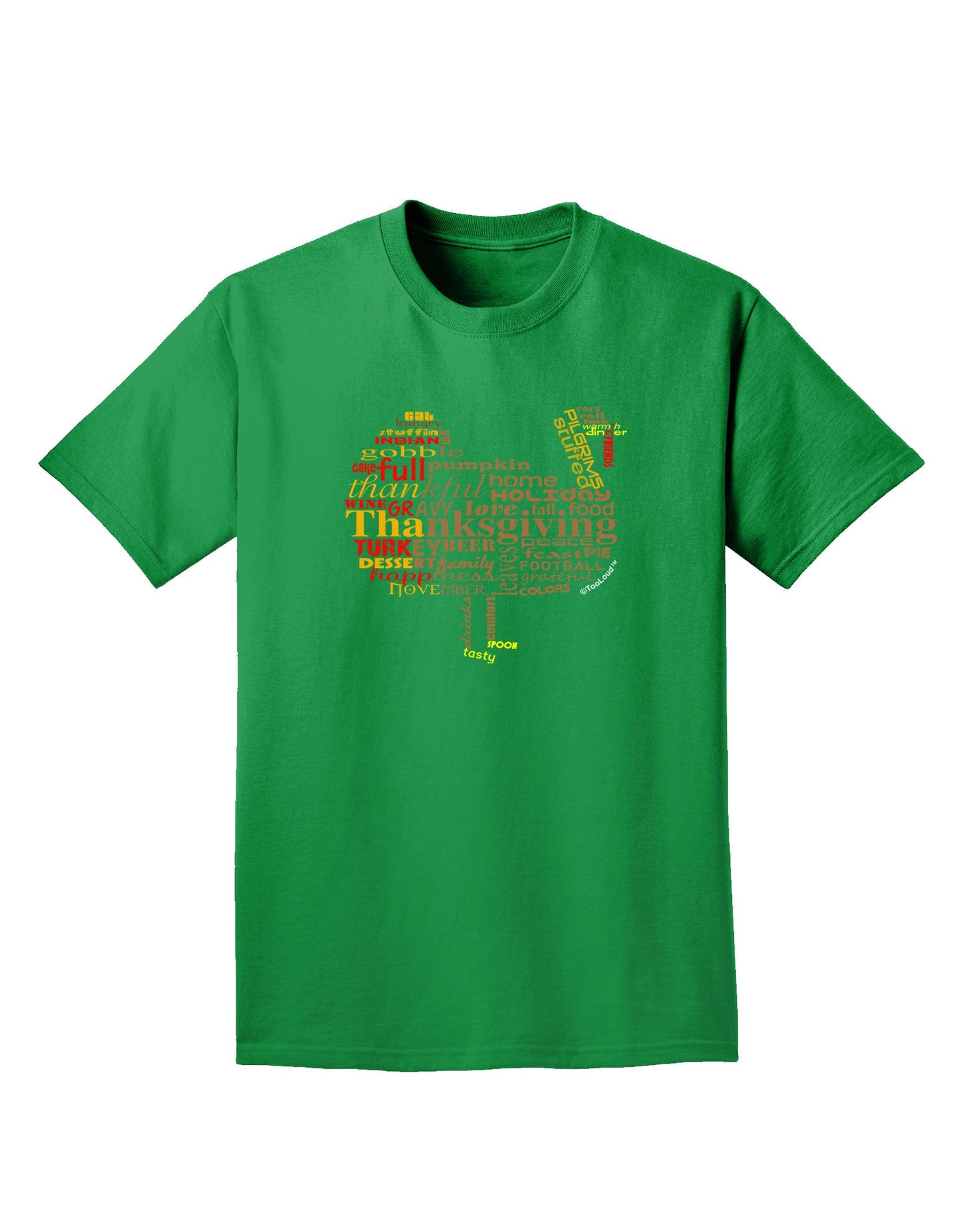 Turkey Typography Adult Dark T-Shirt-Mens T-Shirt-TooLoud-Kelly-Green-Small-Davson Sales