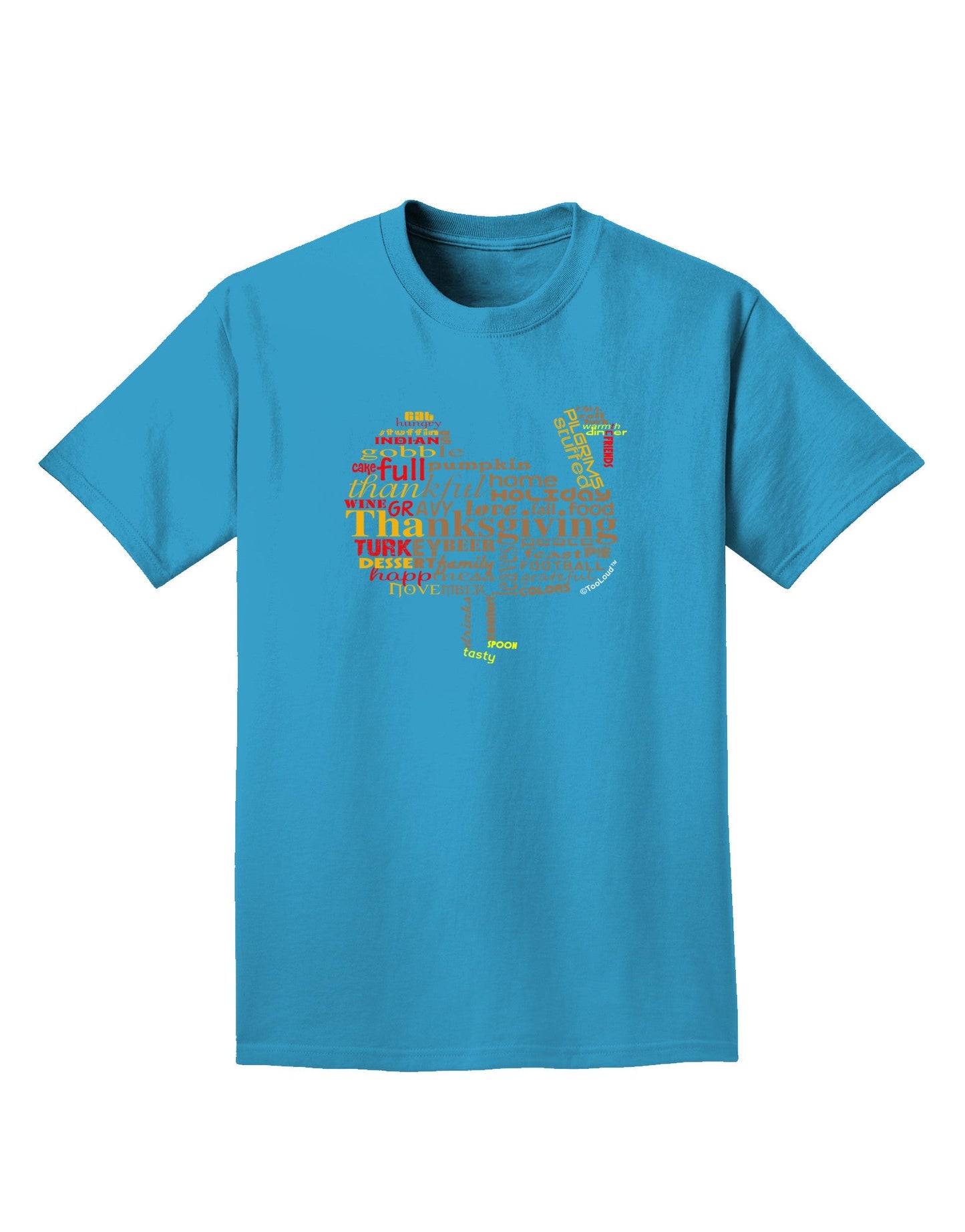Turkey Typography Adult Dark T-Shirt-Mens T-Shirt-TooLoud-Turquoise-Small-Davson Sales
