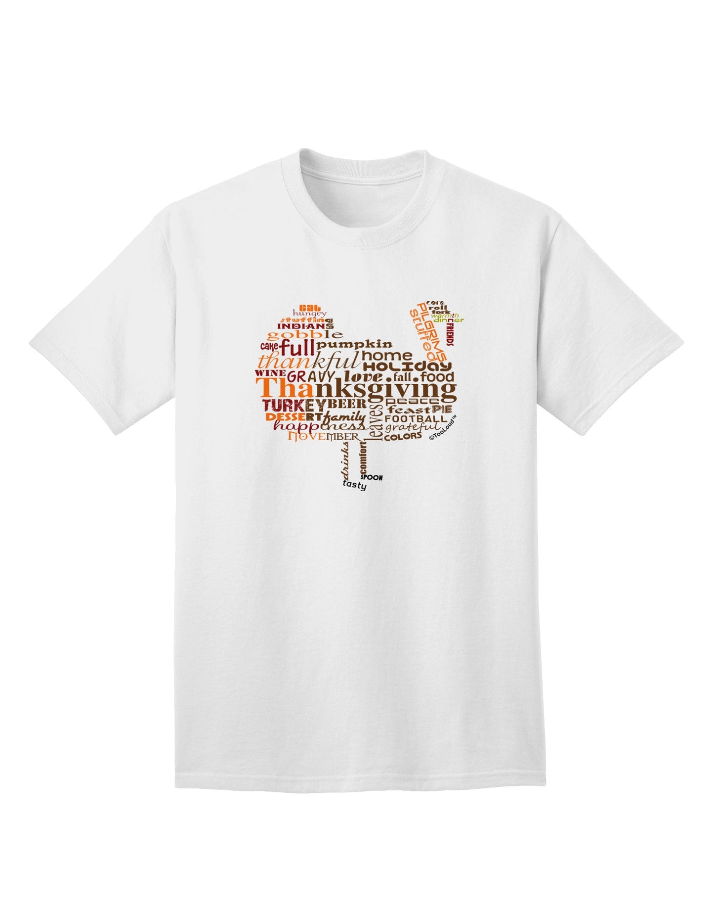 Turkey Typography Adult T-Shirt-Mens T-Shirt-TooLoud-White-Small-Davson Sales