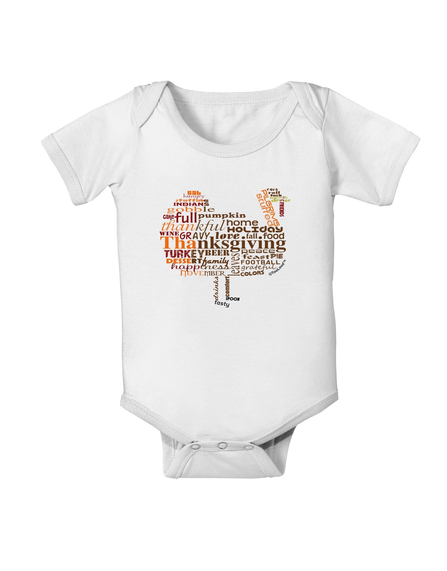 Turkey Typography Baby Romper Bodysuit-Baby Romper-TooLoud-White-06-Months-Davson Sales