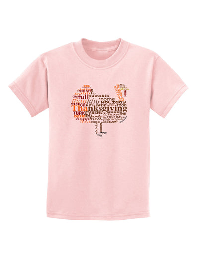 Turkey Typography Childrens T-Shirt-Childrens T-Shirt-TooLoud-PalePink-X-Small-Davson Sales