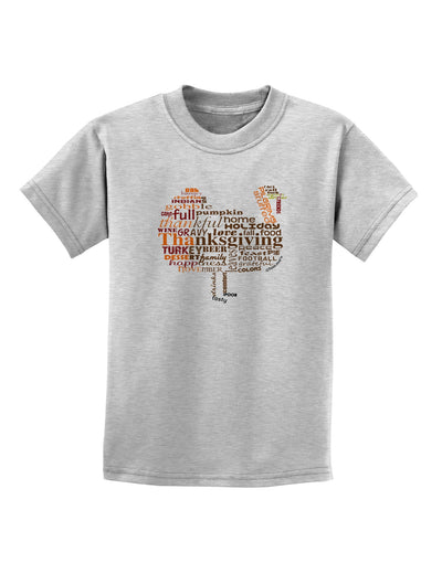 Turkey Typography Childrens T-Shirt-Childrens T-Shirt-TooLoud-AshGray-X-Small-Davson Sales