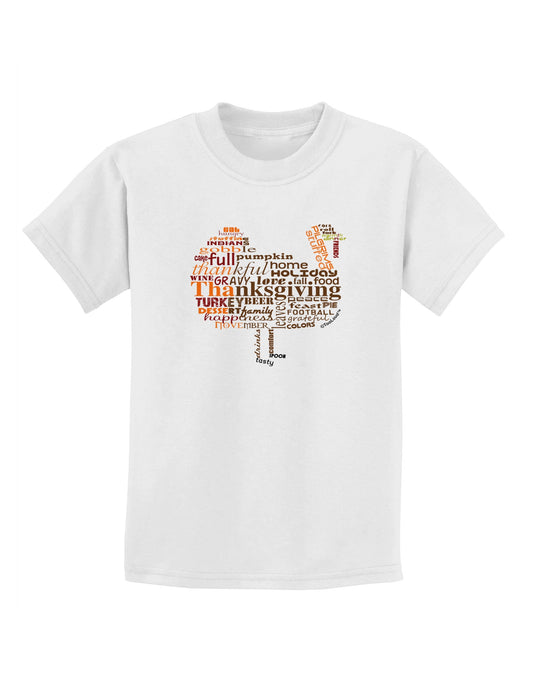 Turkey Typography Childrens T-Shirt-Childrens T-Shirt-TooLoud-White-X-Small-Davson Sales