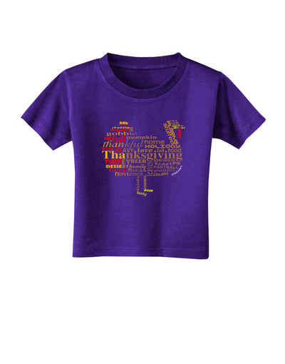 Turkey Typography Toddler T-Shirt Dark-Toddler T-Shirt-TooLoud-Purple-2T-Davson Sales